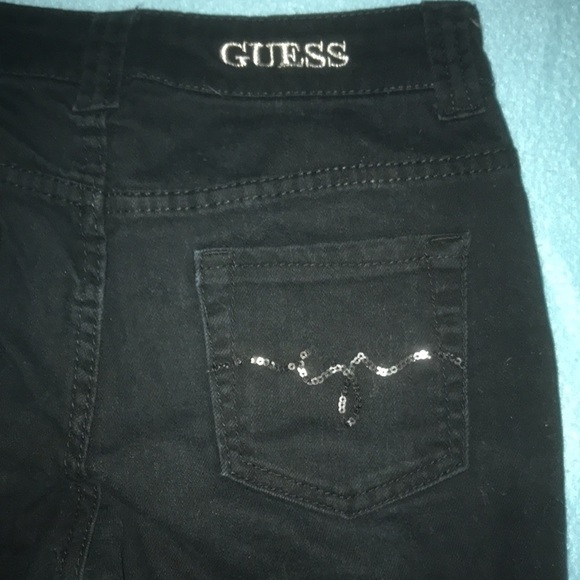 GUESS jeans  black skinny stretchy vintage Y2K sequins design NEW size 12 - Picture 3 of 8
